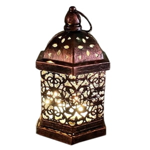 Magideal - Luz De La Atmósfera De La Lámpara De Tallada Hueca, Lámpara Decorativa Ahuecada Colgante Lámpara De Escritorio Con Pilas Para La Decoración Bronceado 194X10Cm