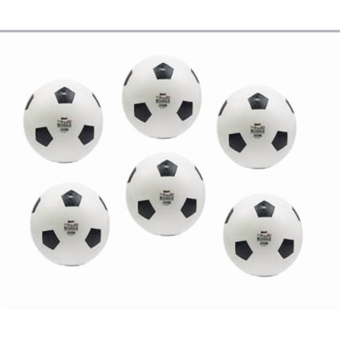Vipnetwork - Set 6 Pelotas Inflable 22 Cm Diseño Futbol - Color Blanco