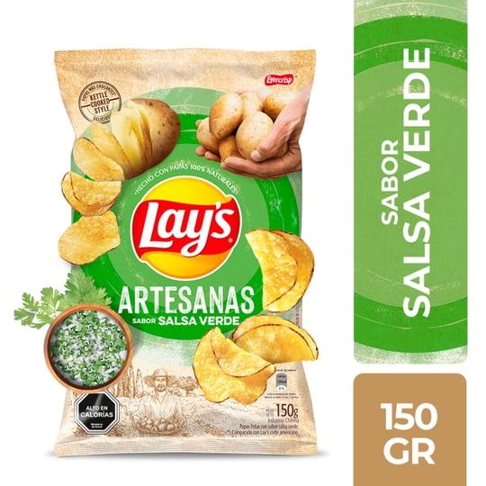 Papas Fritas Artesanas Salsa Verde 150 g Lay's