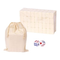 Magideal - Juego De Mini Mahjong De Viaje Juego De Juguetes De Mahjong Chino Con 144 Dados De Fichas Con Bolsa De Almacenamiento Juegos De Fichas Clásicas , 24Mm Blanco