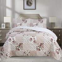 Quilt Andes Sherpa Estampado Patchwork Rosa 1.5 Pl