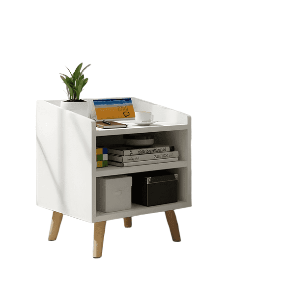 Velador Gav 2 estantes melamina minimalista 37x30x48cm