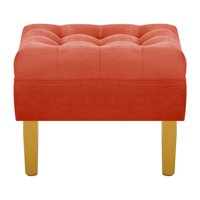 Bodevir - Pouf Wood 1C Felpa 01 Naranjo