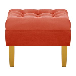 Bodevir - Pouf Wood 1C Felpa 01 Naranjo