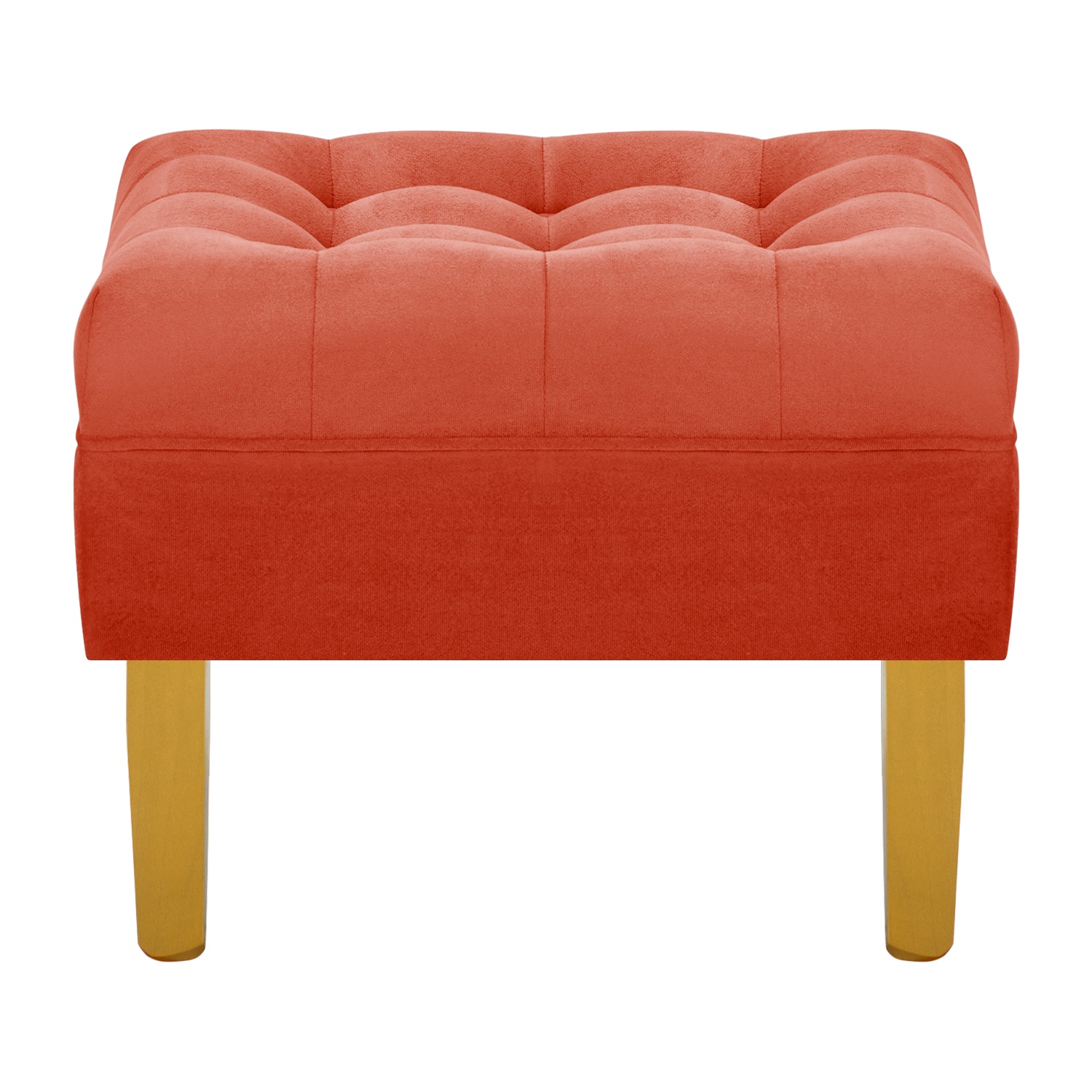 Bodevir - Pouf Wood 1C Felpa 01 Naranjo