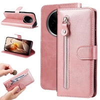 Gangxun - Funda Con Cremallera Para Oneplus 13, Carcasa Cartera De Cuero Pu Con Soporte Y Tarjetero