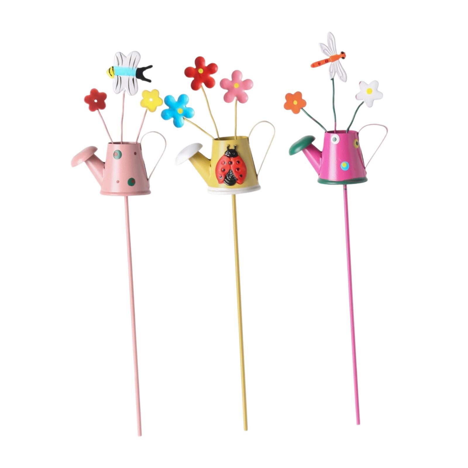 Ioensy - 3 Estacas De Jardín, Regalo, Adorno Ligero, Decoración Para Huertos, Fiesta En Interiores, Regadera