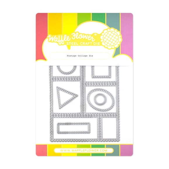 Troquel de corte Waffle Flower Postage Collage, 6 sellos