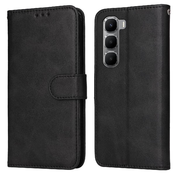Funda Billetera para Infinix Hot 60 4G con Porta Tarjetas y Soporte Ajustable Negro