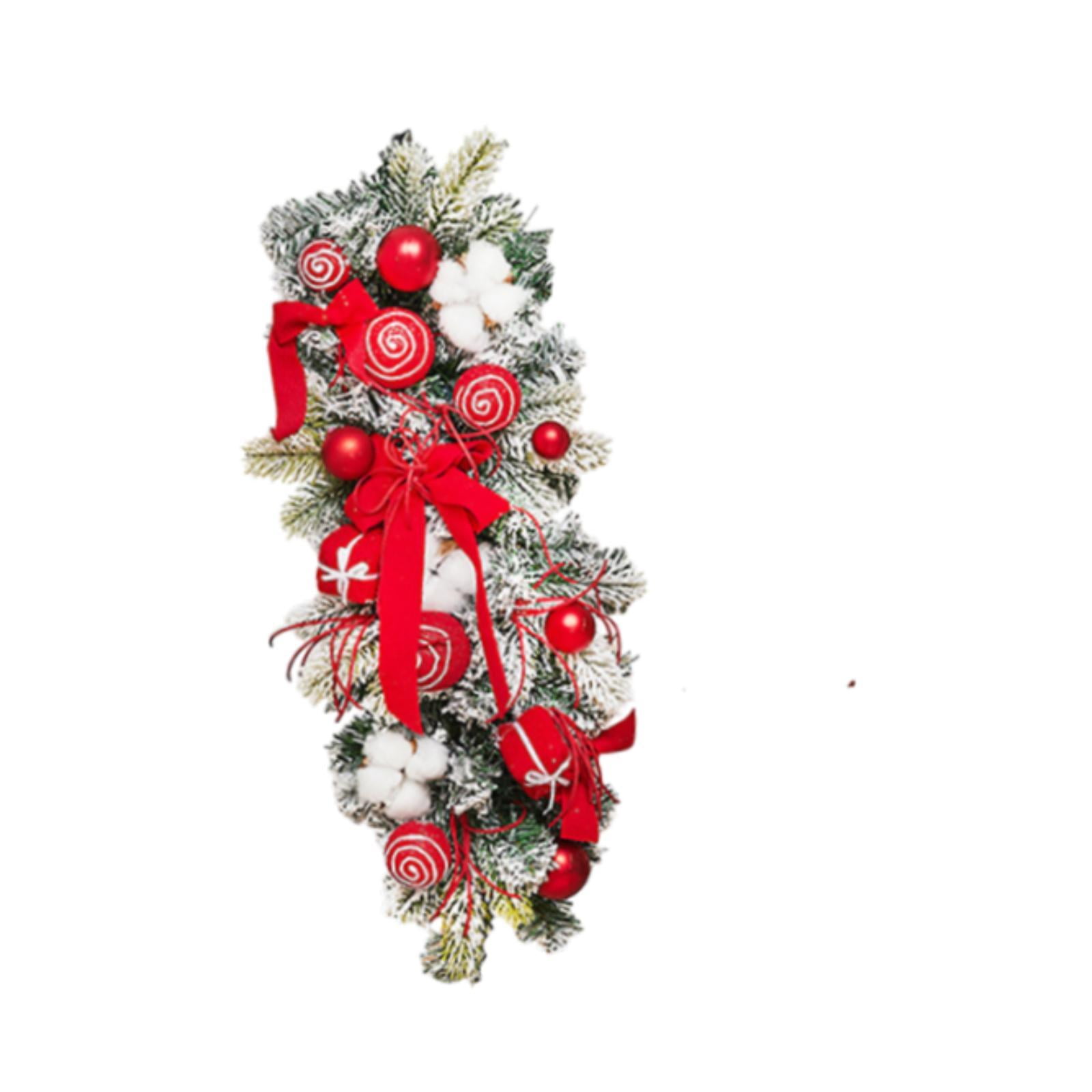 Bothyi - Guirnalda Navideña Con Lazos Para Escaleras, Guirnalda Con Forma De Lágrima Para Ventana, Puerta Y Porche