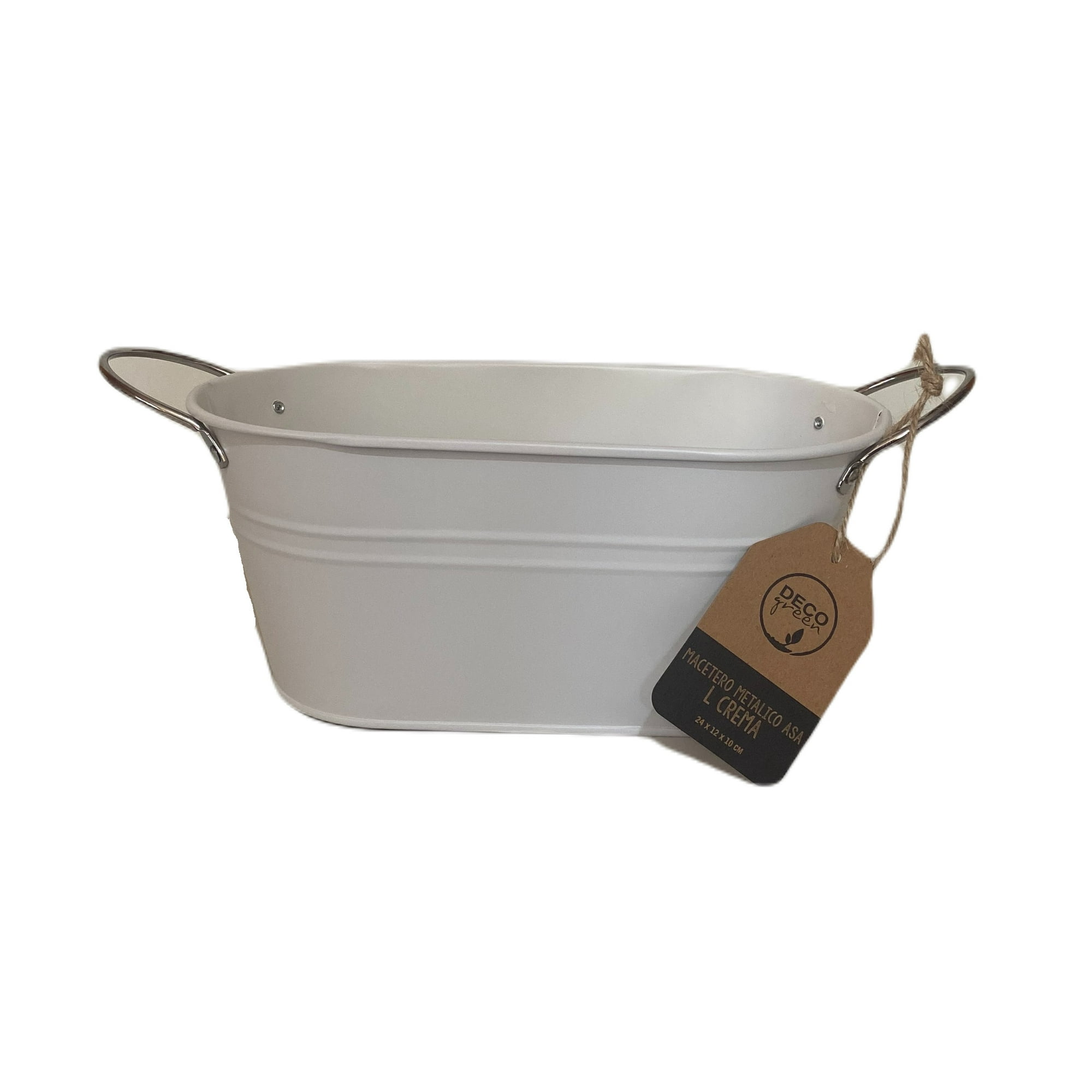 Decogreen - Macetero Metalico Asa L Crema