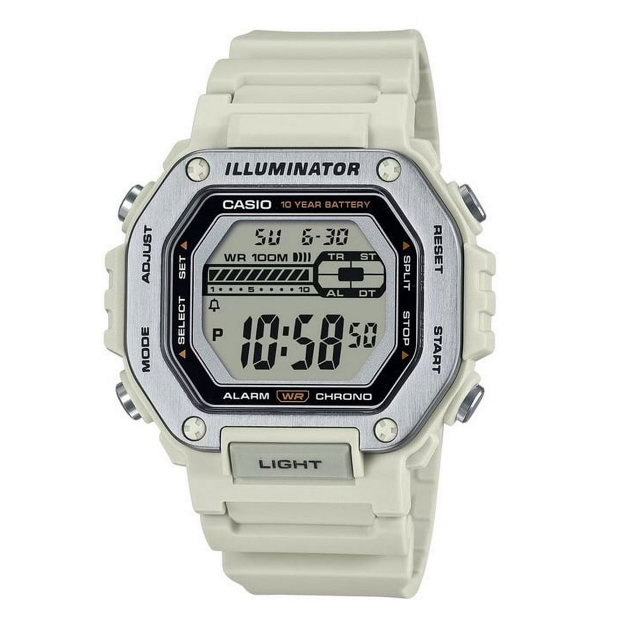 Reloj Casio Standard Digital White Resin Strap Quartz Mwd-110h-8av 100m Men's Watch