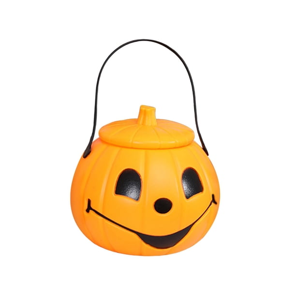 Cubo de calabaza con asa Organizador de barril de caramelos Decoración Suministros portátiles para fiestas, Contenedor de accesorios para fotos Trick Estilo B