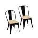 thumbnail image 1 of Pack 2 Sillas Comedor Terraza Exterior Tolix Metal Madera Natural Apilables Industrial Negras, 1 of 8