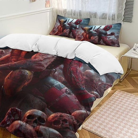 Deaool & Wolverine Bedding Comforter Se, 3-Piece Bedding Set Soft Wa Bed Set for Bedroom All Seas