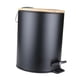 thumbnail image 2 of Cubo De Basura De Madera Con Escalón Abatible Cubo De Revestimiento Extraíble Para Dormitorio Oficina Cocina 5L Negro, 2 of 5