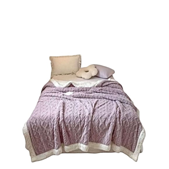 Frazada Exclusive 2 Plazas: Elegancia Texturizada y Confort Térmico LILA