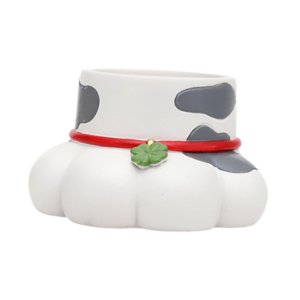 Magideal - Maceta Pequeña Con Garra De Gato, Estatuilla Decorativa, Portalápices De Resina, Escultura De Maceta Para Estantería, Escritorio Interior Y Exterior, Hoja Verde