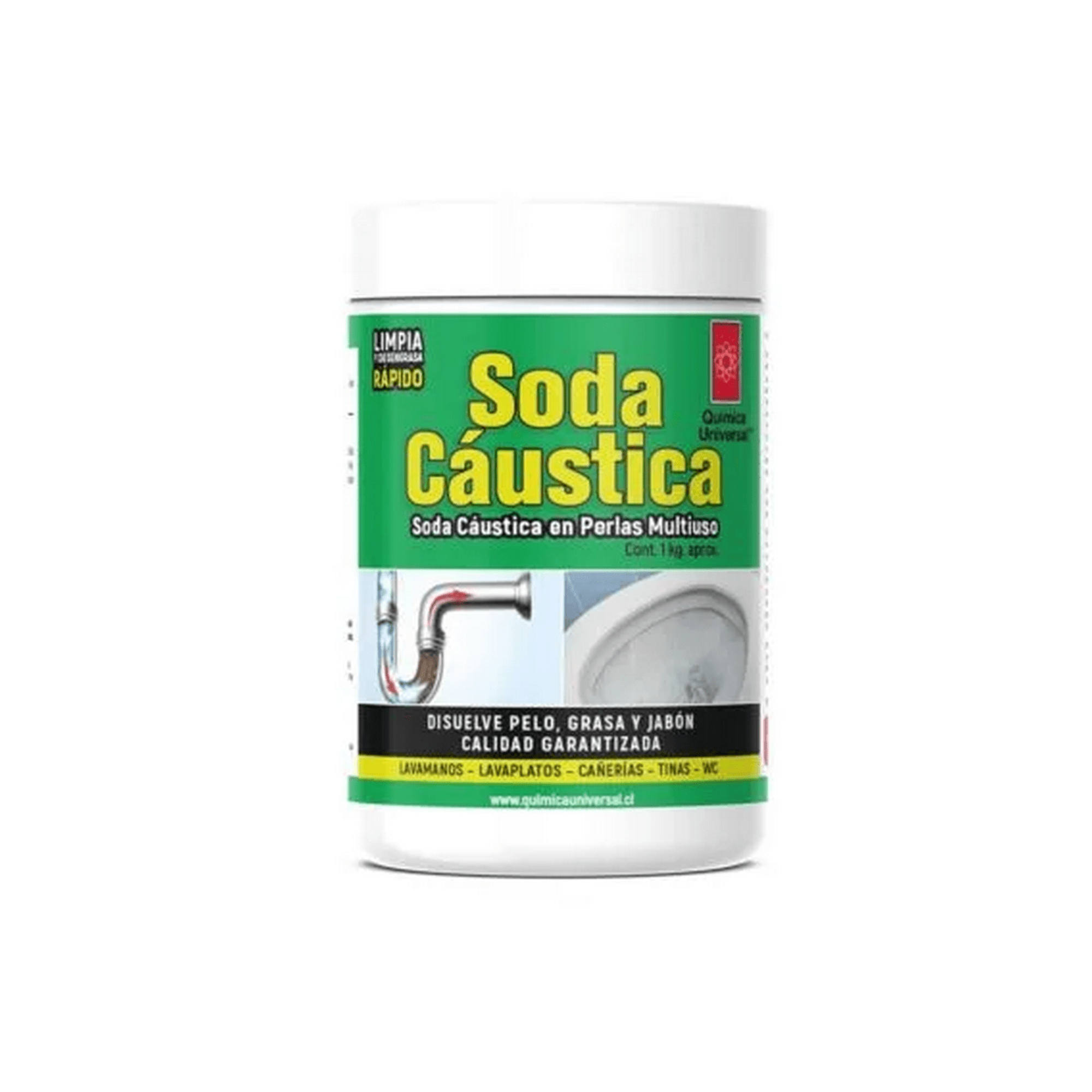 Química Universal - Soda Caustica Perla Pote 1 Kg