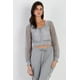 thumbnail image 5 of Conjunto De Top Y Pantalón Con Cremallera Y Rejilla En Contraste De Color Gris Jaspeado, 5 of 5
