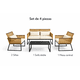 thumbnail image 2 of Juego Terraza Beige Sofá + Sillas + con Mesa Vidrio- Completo 4 Piezas, 2 of 9