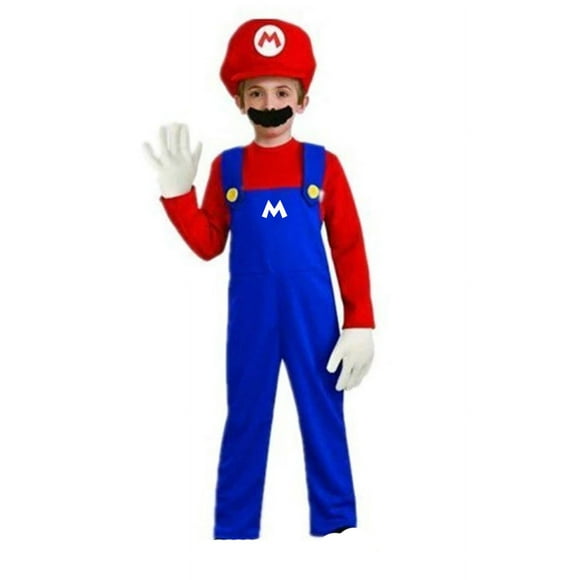 Disfraz Mario Bros con Guantes Bigotes Talla 6