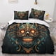 thumbnail image 2 of Juego de ropa de cama con calaveras y flores, funda nórdica de microfibra suave, funda de edredón con esqueleto malvado con diseño de impresión 3D para niños, adolescentes y adultos, juego d, 2 of 3