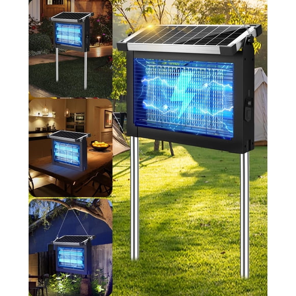 Eliminador De Mosquitos Solar 4500 V Impermeable Y Portátil