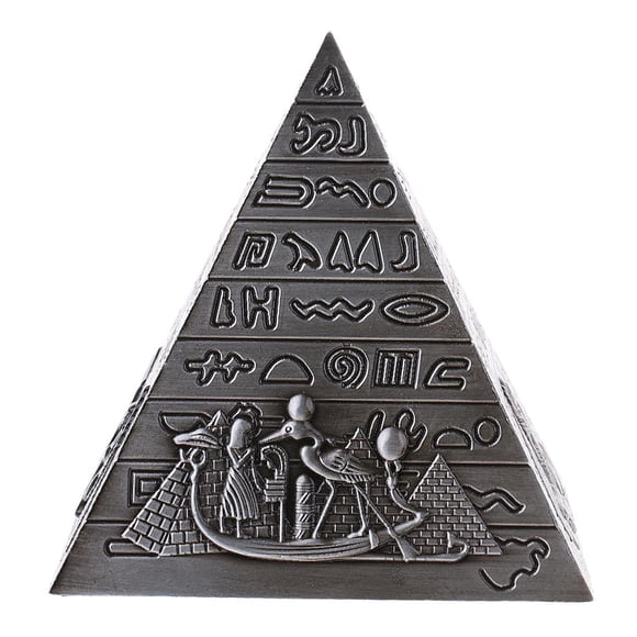 Artesanías De Metal Modelo De Construcción Pirámides Egipcias Estantería Ornamento Gris