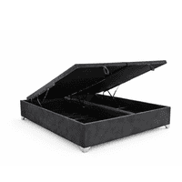 Lore - Base Cama Baúl 2 Plazas Lino / Con Almacenamiento Interno - Diseño Moderno