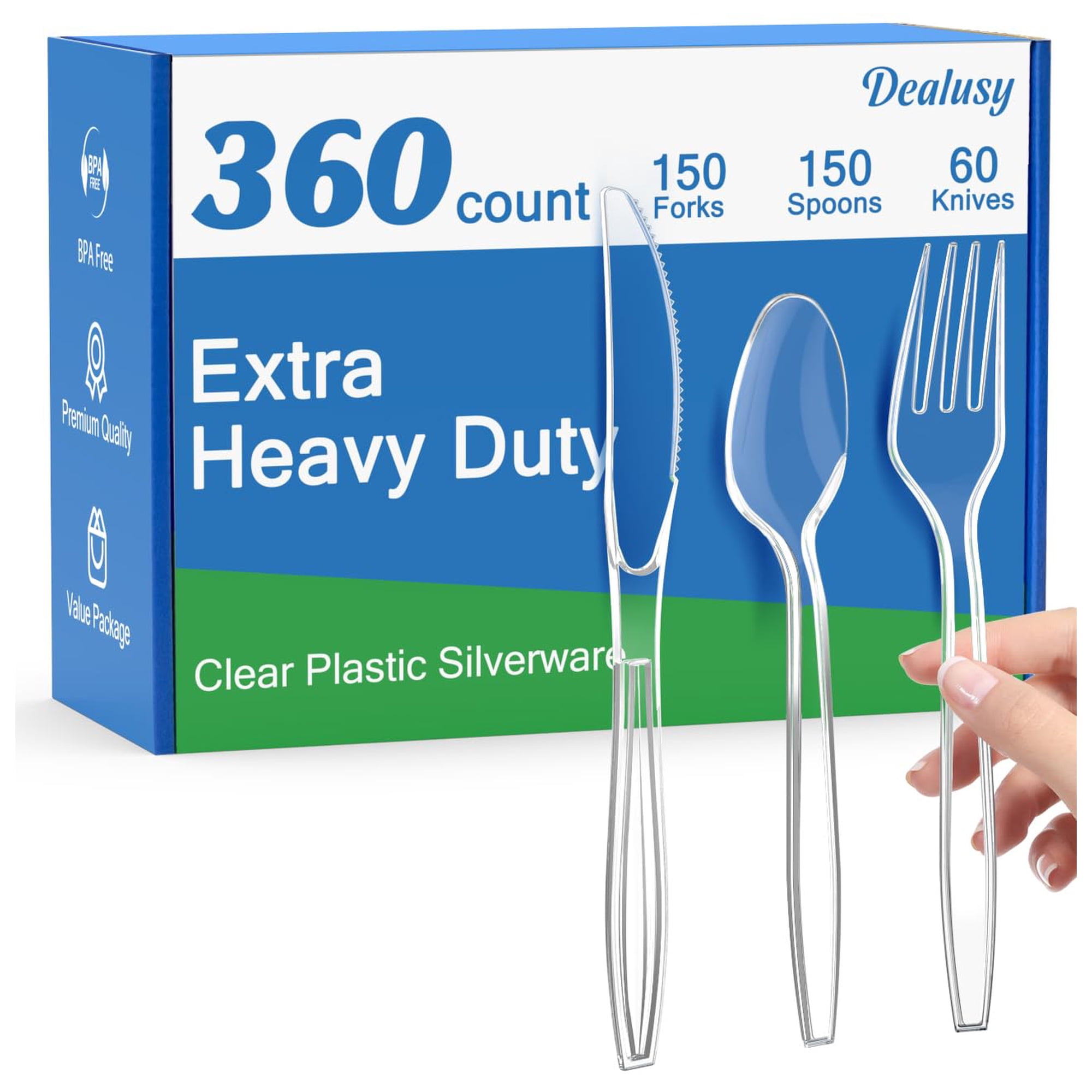 Set De Cubiertos De Plástico Dealusy 360 Piezas: 150 Tenedores, 150 Cucharas