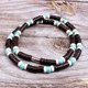 thumbnail image 2 of HUYDN88 - Collar de surfista con cuentas espaciadoras de cáscara de coco natural para hombres, joyería tribal, 2 of 4