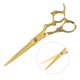 thumbnail image 4 of Tijeras de pelo de Unique Bargains Tijeras de corte de pelo Tijeras de recorte de pelo de acero inoxidable 6.5" de largo tono dorado, 4 of 6