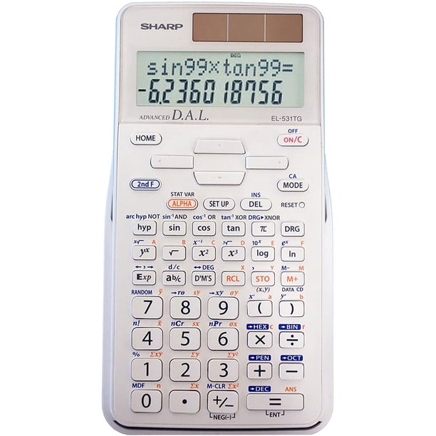 Sharp EL-531TGBDW Calculadora científica / de ingeniería de 12 dígitos con cubierta dura protectora, batería y pantalla LCD híbrida solar, ideal para estudiantes y profesionales, plateada
