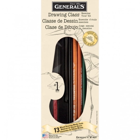 Juego de herramientas esenciales para la clase de dibujo, 13 piezas, GENERAL'S