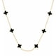 thumbnail image 1 of Delicado collar gargantilla de trébol de cuatro hojas para mujer, de acero inoxidable chapado en oro de 18 quilates, cadena colgante de trébol de cuatro hojas de la suerte negra, regalo de joyería par, 1 of 6