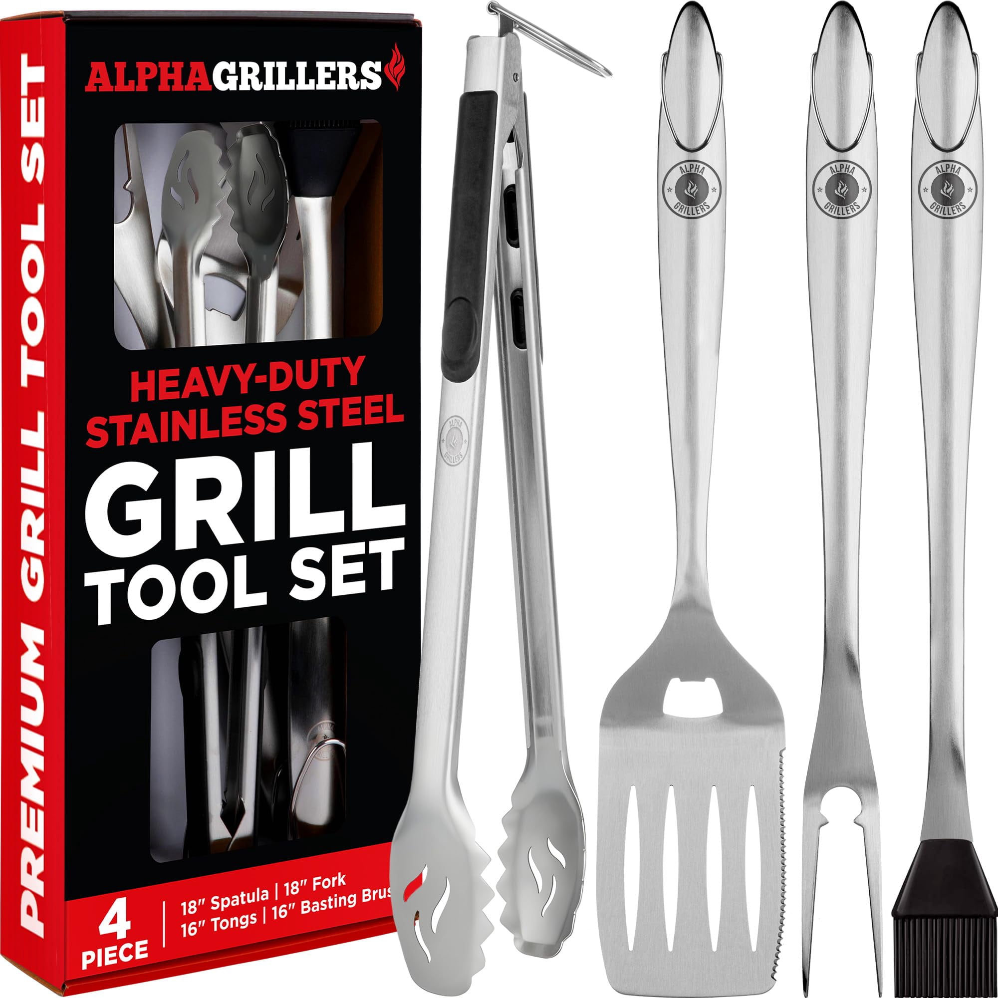 Set De Accesorios Para Asar Alpha Grillers Bbq Con Espátula Y Tenedor