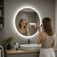thumbnail image 1 of Espejo LED Redondo Para Baño 60cm EOLAND Táctil Antiempañante 3 Temperaturas de Color Brillo Regulable IP54 Enchufe Montaje Pared, 1 of 8