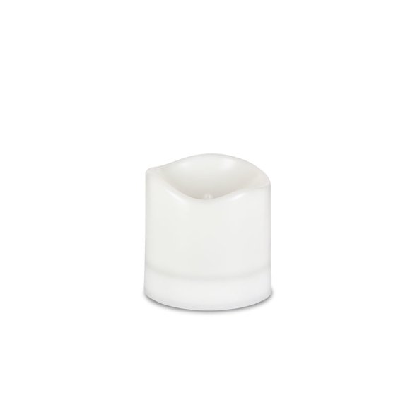 Vela decorativa de mesa Everlasting Glow, plástico blanco, 4 x 4 cm, paquete de 4