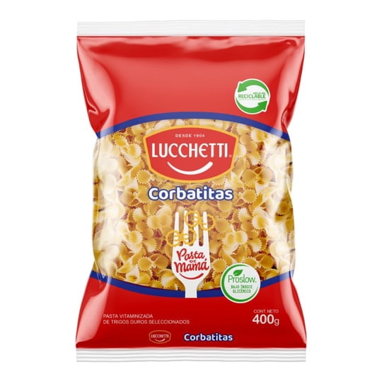 Fideo Pasta Corbatitas N°83 Bolsa 400 g Lucchetti
