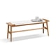 thumbnail image 3 of Design Natural Oak Wood Dining Bench Bed Bench for Dining Room, Bedroom, Bathroom (White), 3 of 3