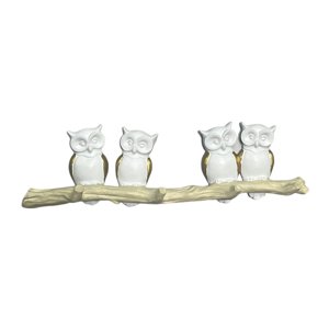 Bothyi - Gancho De Pared Con Forma De Búho, Bonito Y Creativo, Para Dormitorio, Porche, Hogar, 4 Ganchos