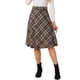 thumbnail image 1 of INSPIRE CHIC Faldas a Cuadros para Mujer de Regreso a Clases con Cinturón de Cintura Alta Línea A de Longitud Media Caqui XS, 1 of 6