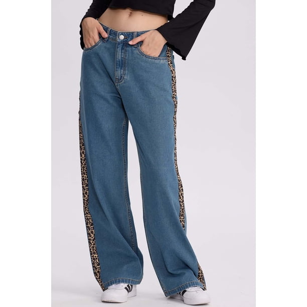 Jeans Mujer Calce Recto Cinta Azul