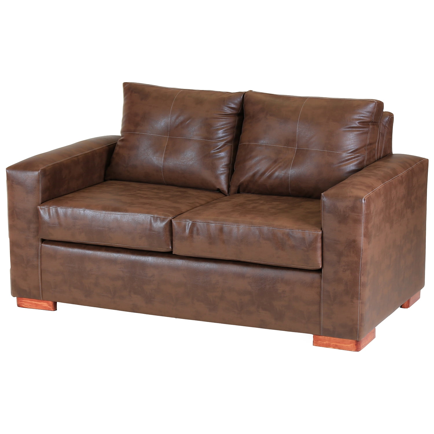 Muebles Altiro - Sofá Israel 2 Cuerpos - Cuero Sintético Pu Caramelo