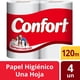 thumbnail image 1 of Papel Higiénico Confort Una Hoja Familiar 4 un 120 mt, 1 of 2