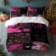 thumbnail image 1 of 3pcs Melanie Pink and Black Album Collage Print Bedding Set 100% Polyester, 1 of 1