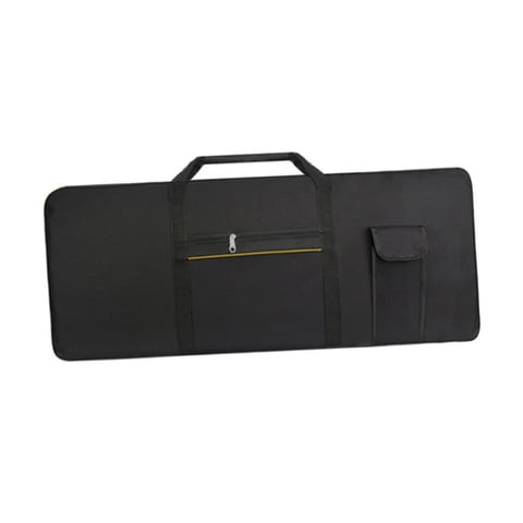 Magideal - Funda Para Teclado De 61 Teclas, Funda Para Piano Electrónico, Funda Portátil Para Teclado De Piano, Accesorios Para Estudios De Música, Pedales De Gi Con Franja Amarilla