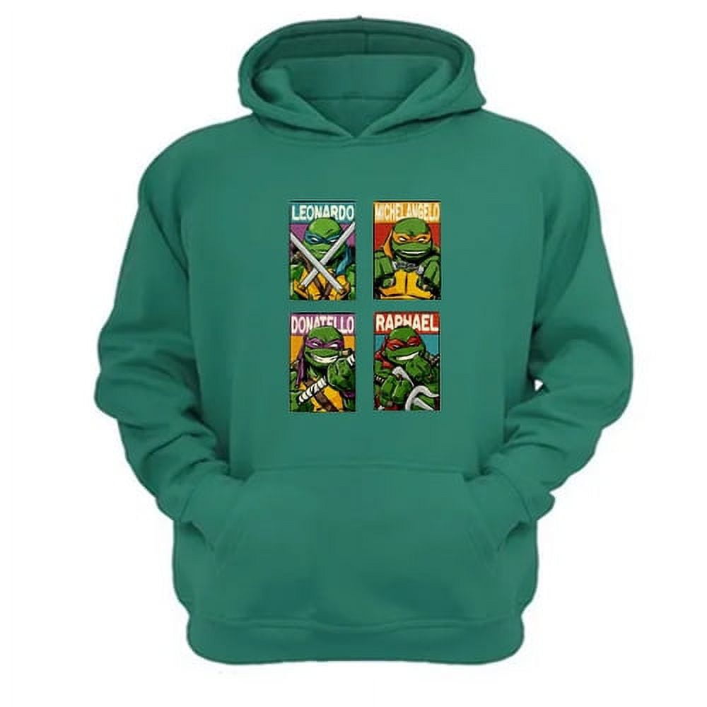 Genérico - Polerón Canguro Tortugas Ninja Verde Aguamarina Talla L Unisex
