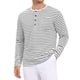 thumbnail image 5 of Camisas Henley a Rayas de Manga Larga con Botones para Hombre INSPIRE CHIC de Regreso a Clases 3XL Blanco, 5 of 6